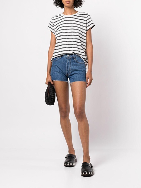 Bitty high-waist denim shorts