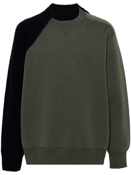 knit-panelled sweatshirt