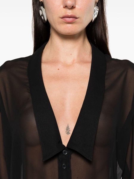 extra-long sleeves sheer shirt