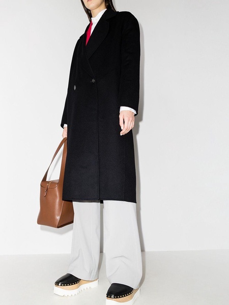 oversize double-breasted wool coat