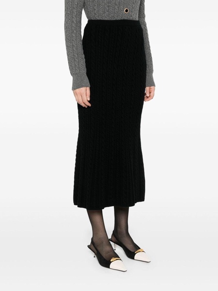 knitted wool maxi skirt