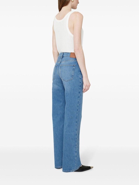 mid-wash wide-leg jeans