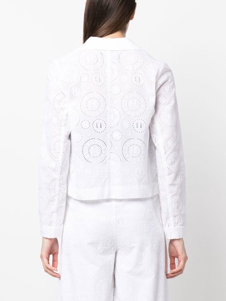 broderie anglaise cropped blazer