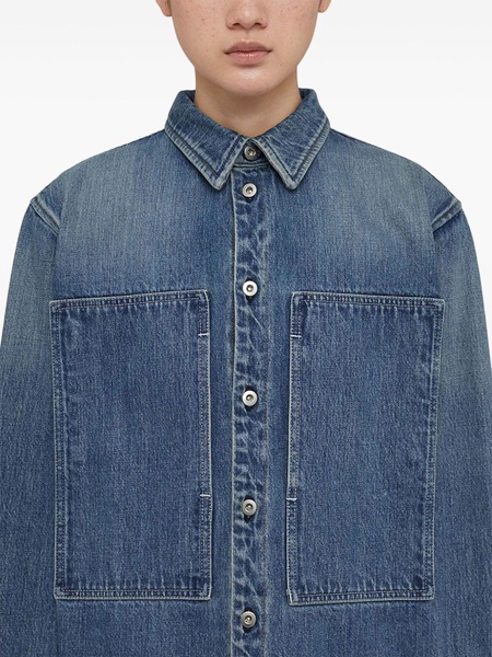 decorative-pockets denim shirt