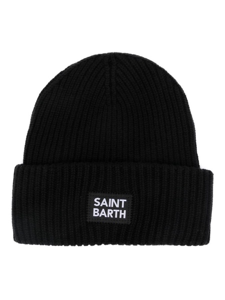 logo-patch knitted beanie 