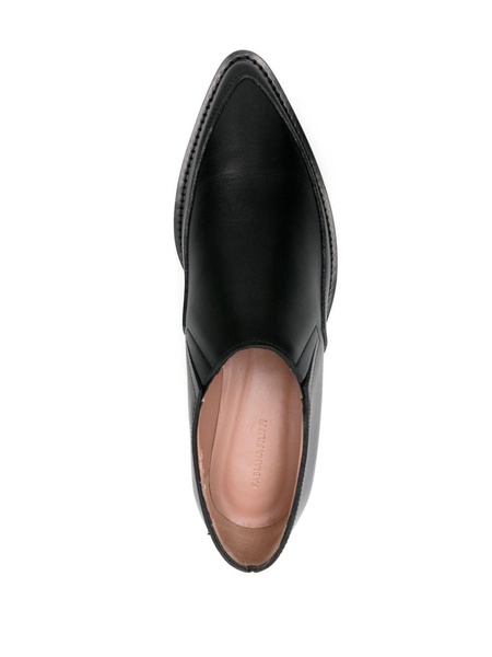 pointed-toe leather loafers