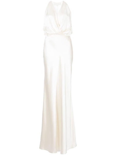 draped halterneck gown dress 