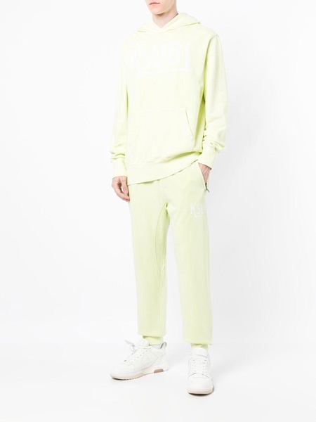 drawstring-waist cotton track trousers 