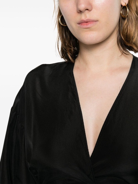 cropped silk blouse