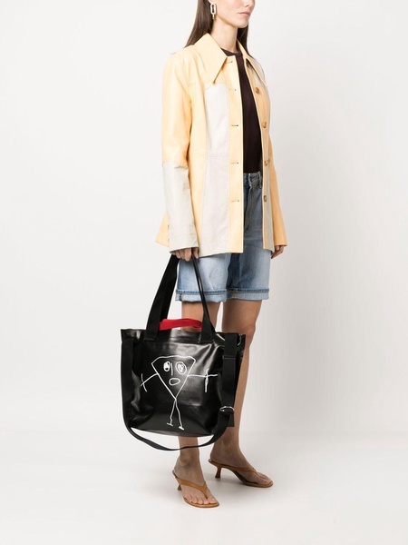 graphic-print shoulder bag