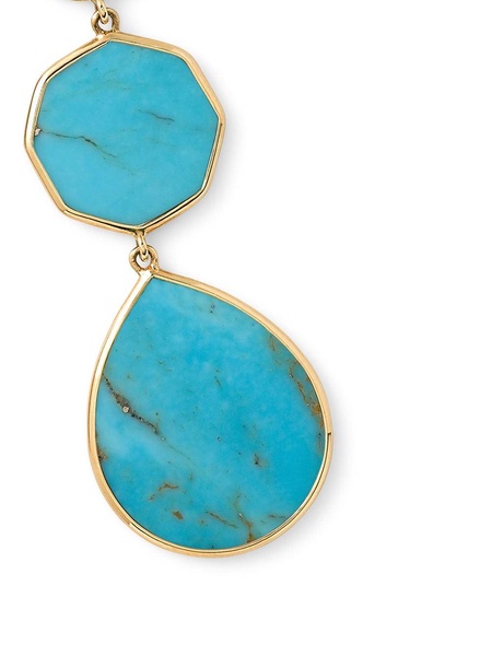 18kt yellow gold Polished Rock Candy Crazy 8's 3 turquoise drop earrings