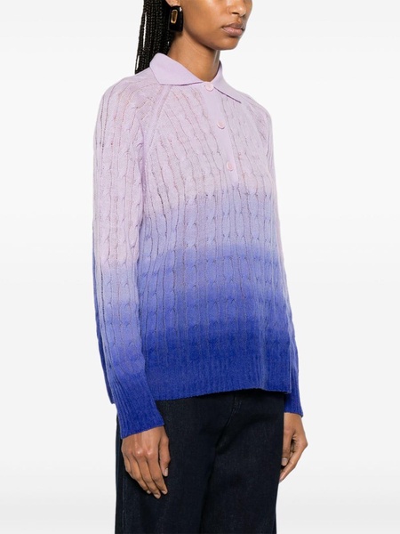 Purple Ombré-Effect Wool Sweater