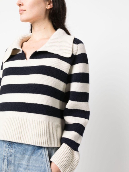 Franklin striped spread-collar jumper