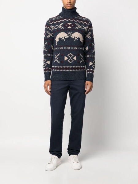 fair isle-knit wool jumper