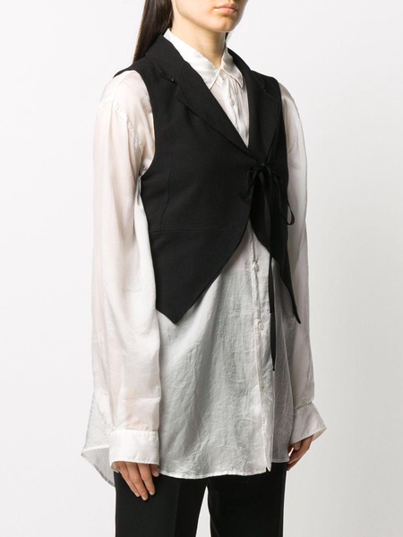 cropped tie-front waistcoat