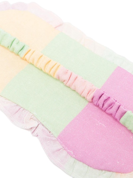 colourblock ruffled eye-mask 