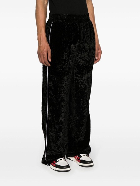 crushed velvet track pants