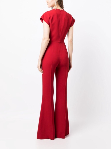 bow-detail flared jumpsuit