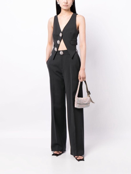 crystal-embellished cut-out tailored trousers