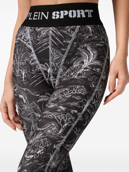 graphic-print high-waist leggings