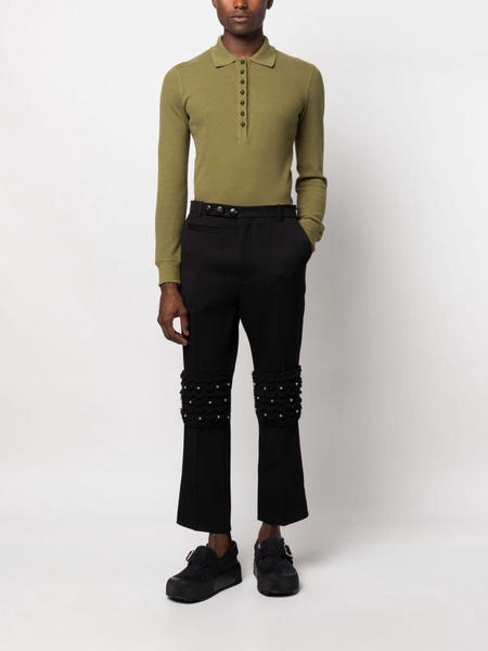 cropped crystal-embellished flared trousers