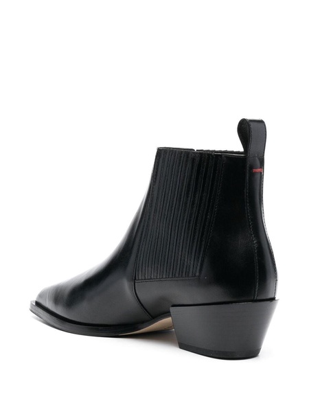 pointed-toe leather ankle boots