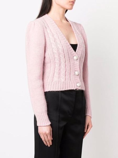 cropped V-neck cardigan