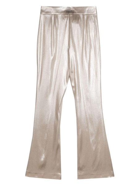 lamé flared trousers