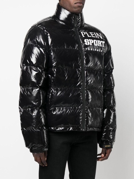 logo-print padded jacket