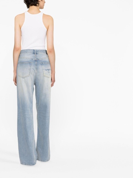 crossover wide-leg jeans