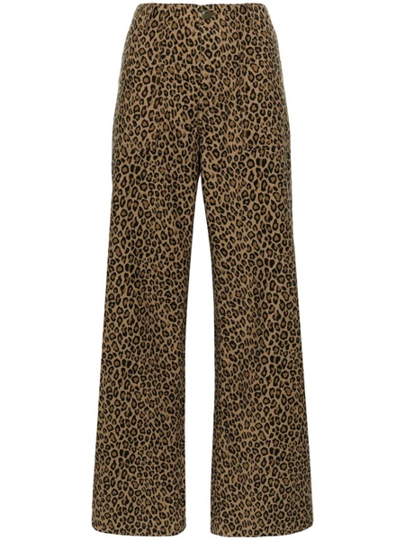 leopard-print wide-leg trousers