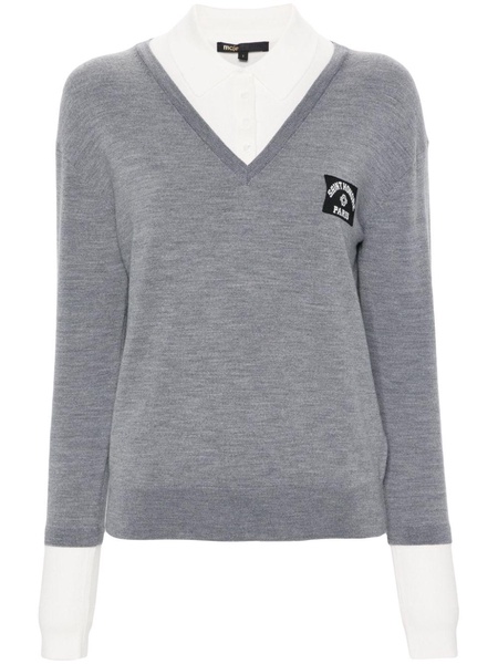 logo-patch layered jumper