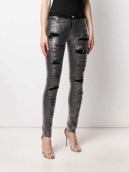 crystal-embellished skinny jeans