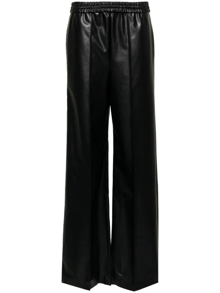 elasticated faux-leather trousers