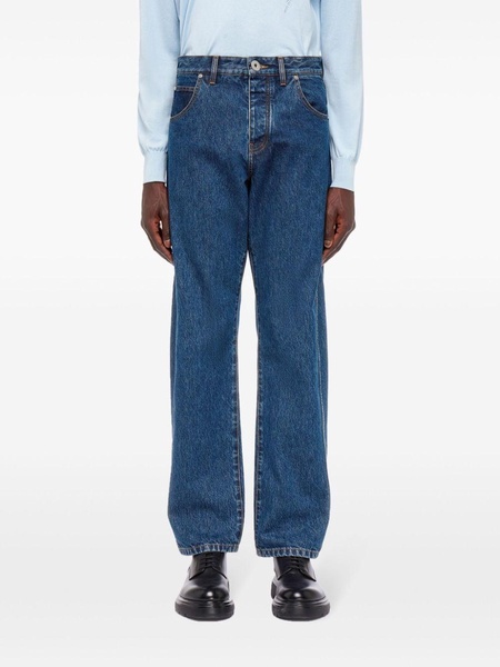 mid-rise straight-leg jeans