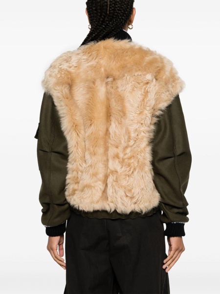 shearling-panel bomber jacket