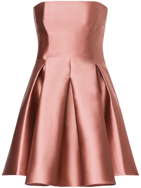 strapless satin mini dress