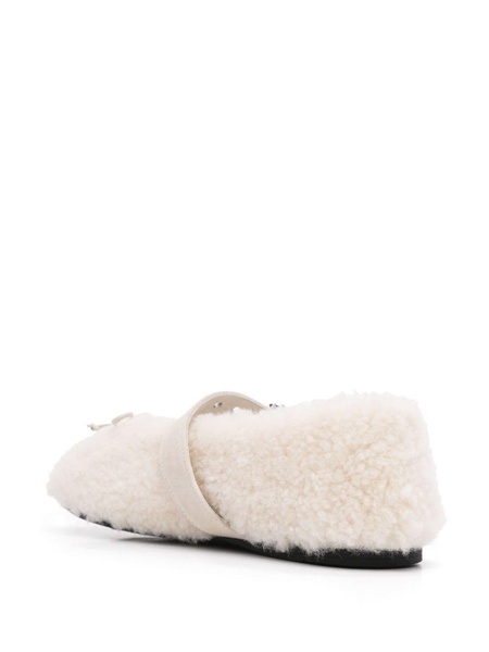 shearling ballet flats