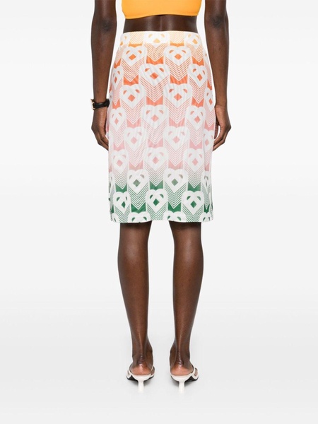 logo-print mesh skirt