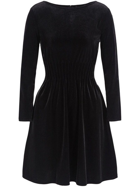 velvet long-sleeved peplum dress 