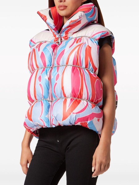 Circus abstract-pattern quilted gilet