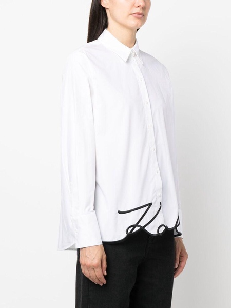 signature-embroidery organic cotton shirt