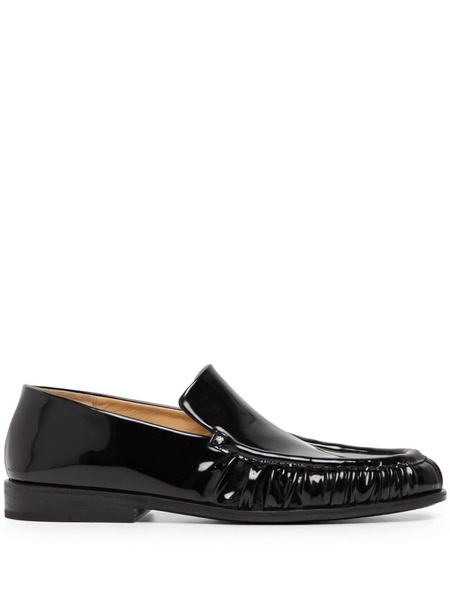 round-toe patent-leather loafers