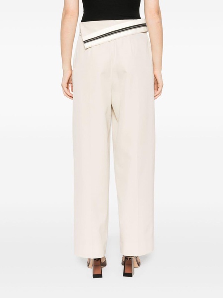 foldover waist gabardine trousers