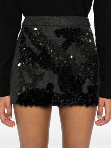 sequined mélange-effect mini skirt