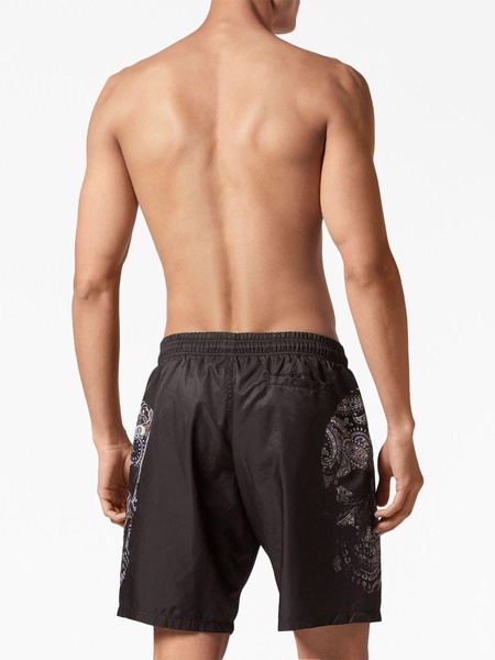 skull-print swim shorts