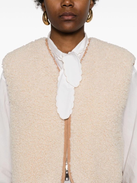 faux-shearling zip-up gilet