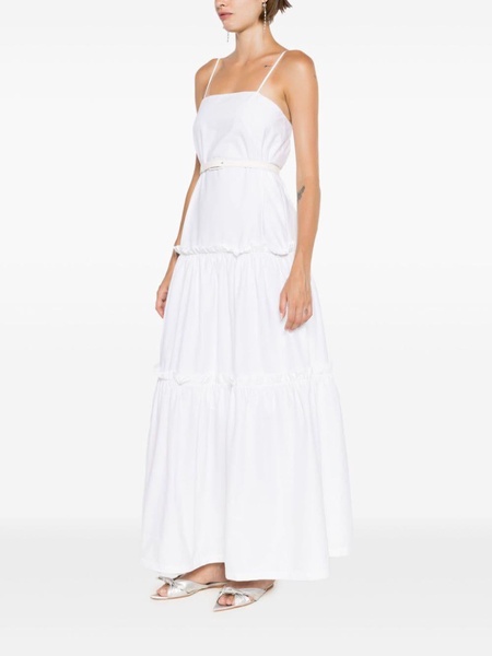 ruffled-trim tiered maxi dress