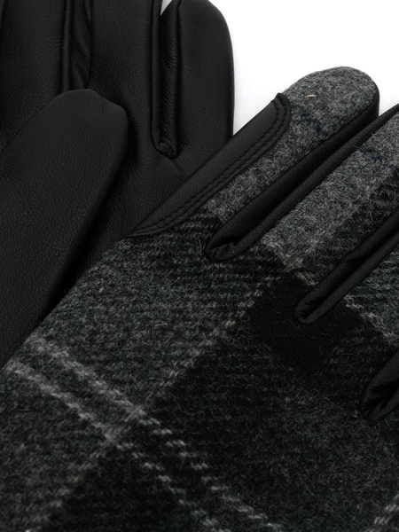 Black And Grey Tartan Wool Gloves