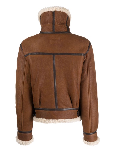 shearling-lined leather jacket